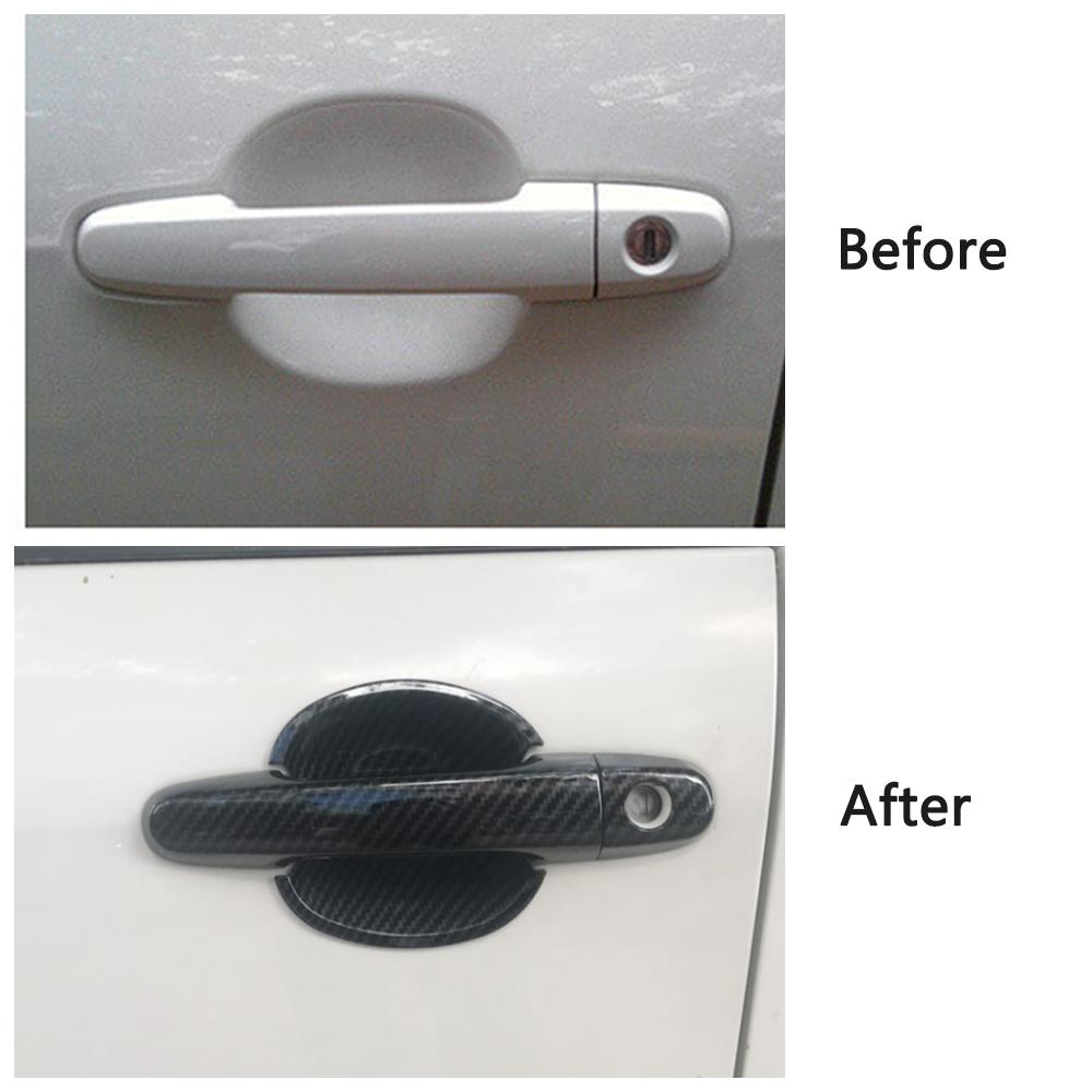 Для Toyota Corolla Camry Highlander Hilux Prius наружная дверная ручка с карбоновым принтом, молдинг, рамка, рамка
