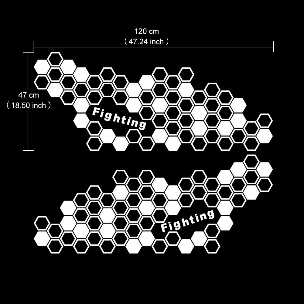 2 шт. наклейки на боковые поверхности кузова автомобиля, сотовая графика, боковые наклейки для талии двери, виниловые наклейки из ПВХ, декоративная картинка
