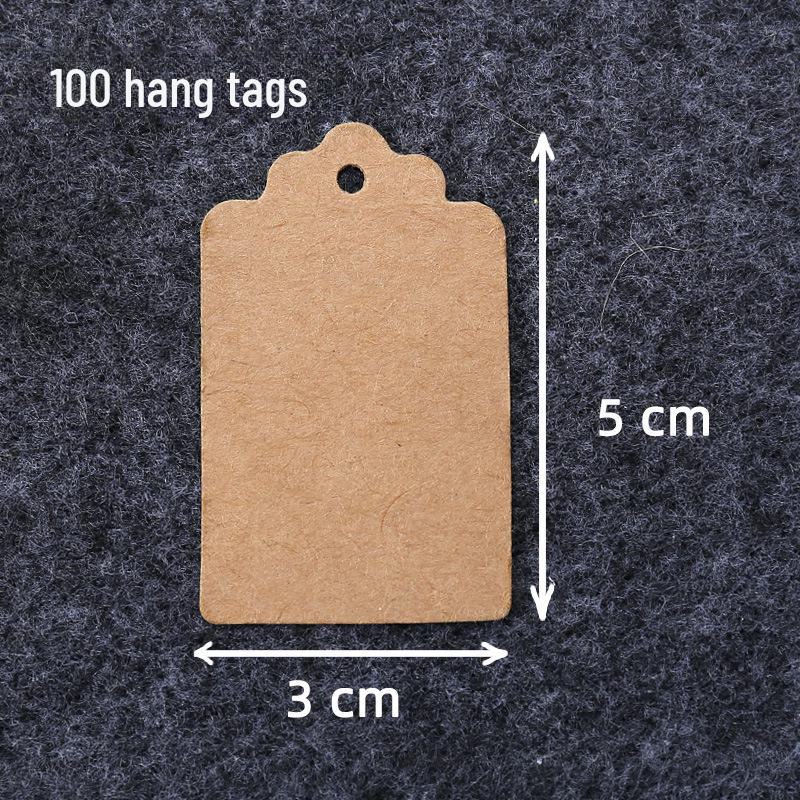 Пустая бирка-навеска в виде цветка из крафт-бумаги размером 3x5 см для поделок своими руками, расписанных вручную визиток и упаковки для выпечки