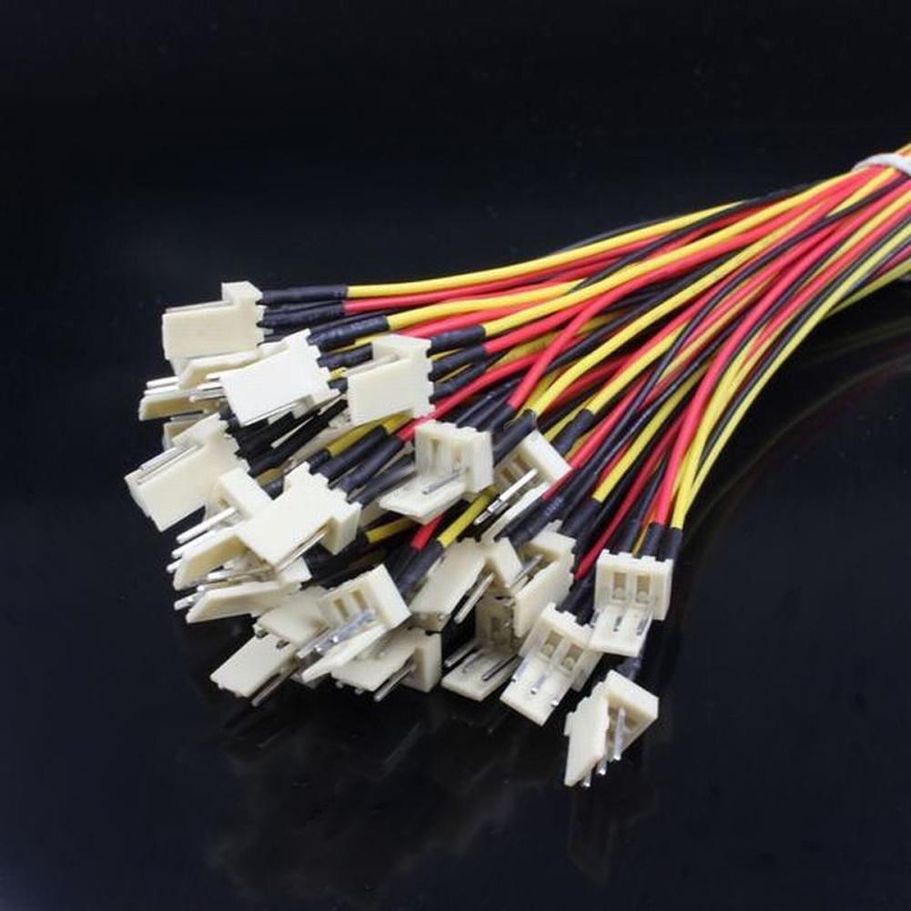 10Pcs/Lot 12V 3-Pin Male To 3-pin Female PC Fan Power Extension Cable 26cm Fan Resistor Cables for Cooling Fan