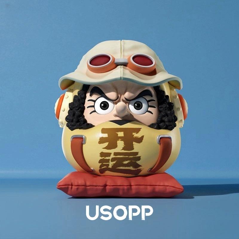6cm Q version anime doll Super Daruma handmade Nica Luffy Zoro Sanji Nami PVC doll model toy car dress up ornaments