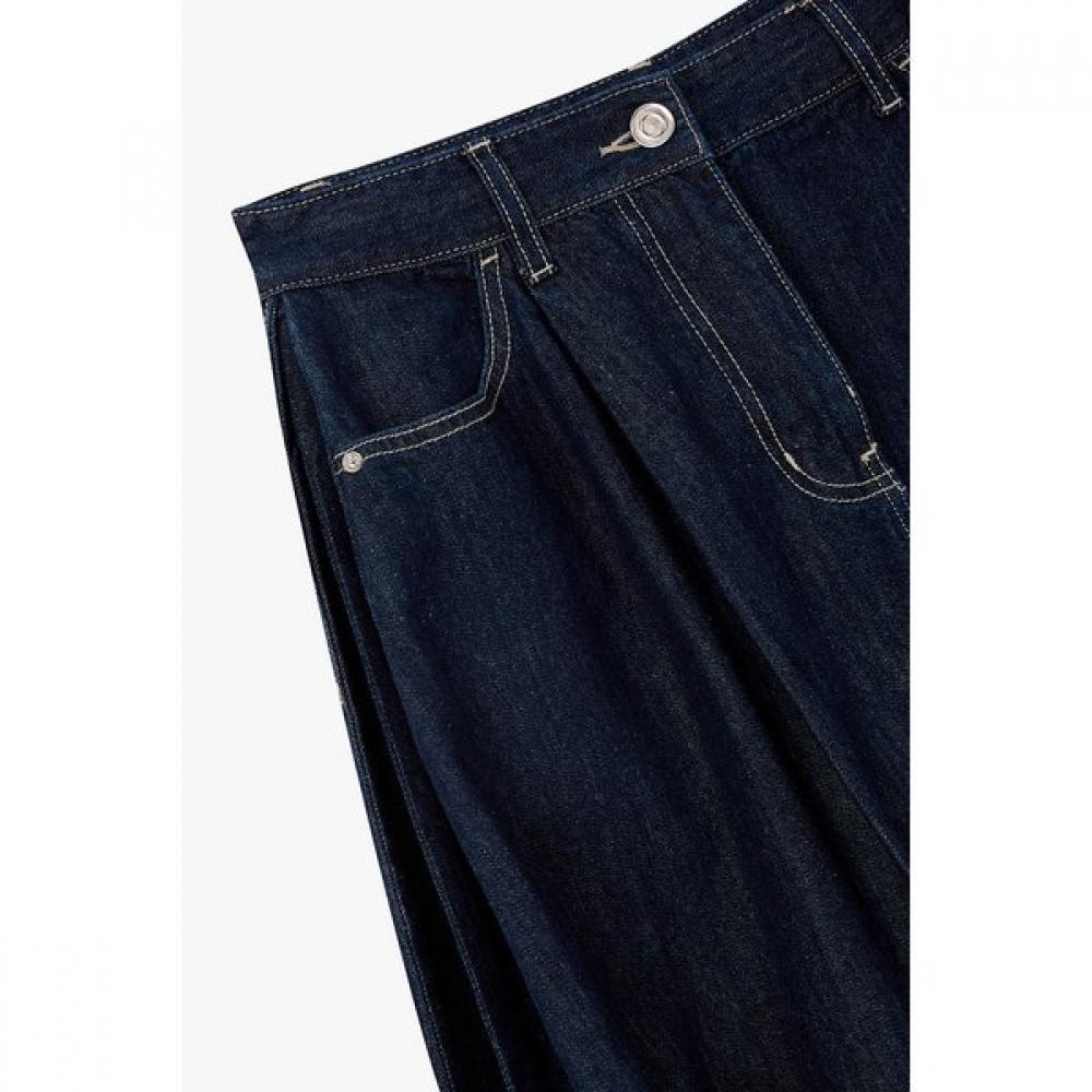 Studio Tomboy Side Pleats Balloon Fit Denim Skirt  9106262202ar 