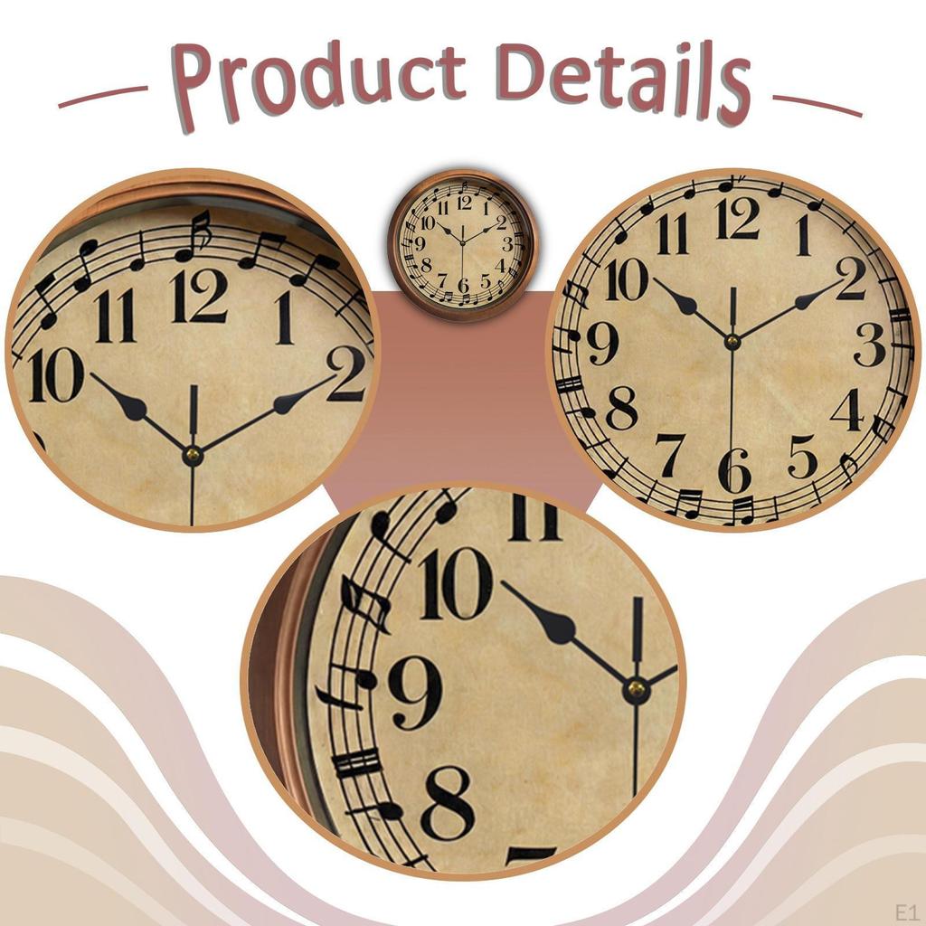 Music Note Wall Clock for Lovers Bedroom Housewarming