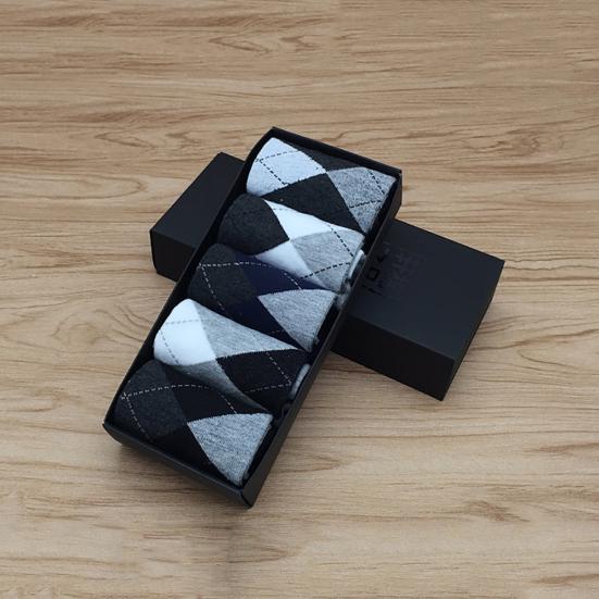 3/5 пары мужских весенне-осенних дышащих хлопковых спортивных деловых носков со средней трубкой