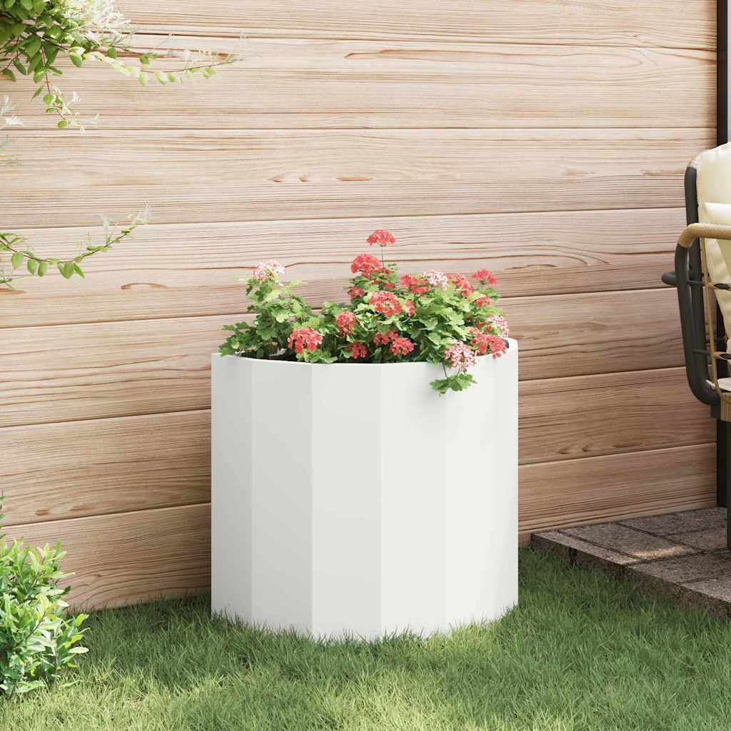White Plant Pot 60 x 30 x 50 cm Steel