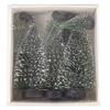 7 petits sapins décoratifs enneigés 5 cm et 10 cm
