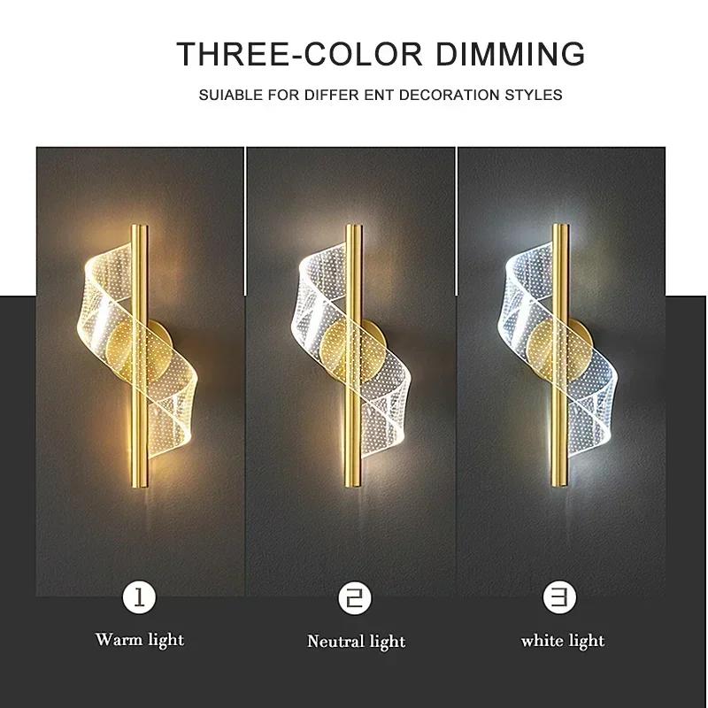Modern LED Wall Lamp Indoor Lighting for Bedroom Bedside Parlor Background Wall Light Modern Indoor Decoration Sconces