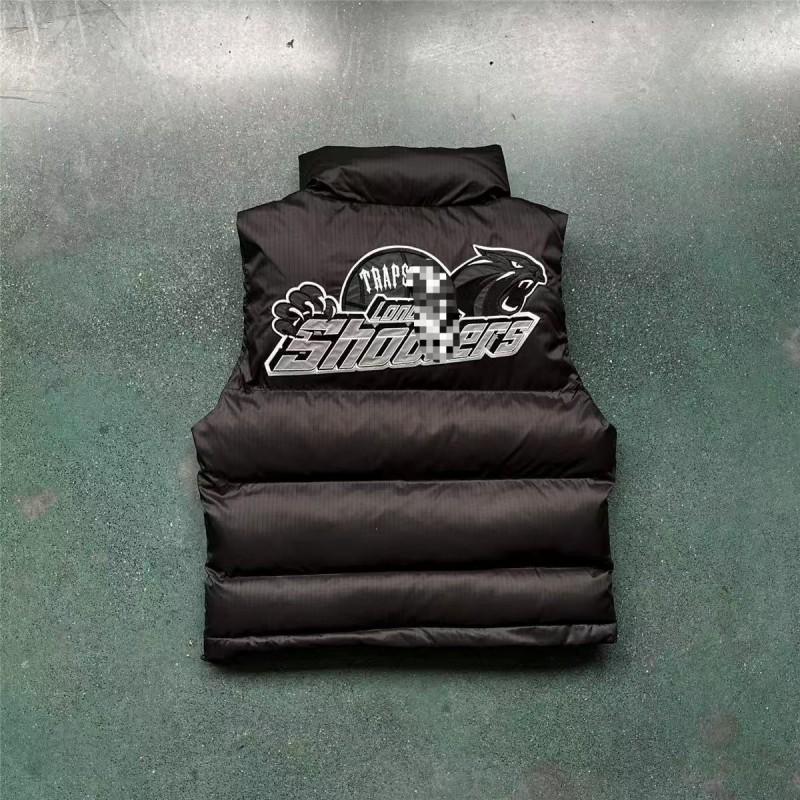 Жилет-пуховик Trapstar с тигриной головой Черный Уличный Стиль Парная Куртка Приталенный Зимний Повседневный