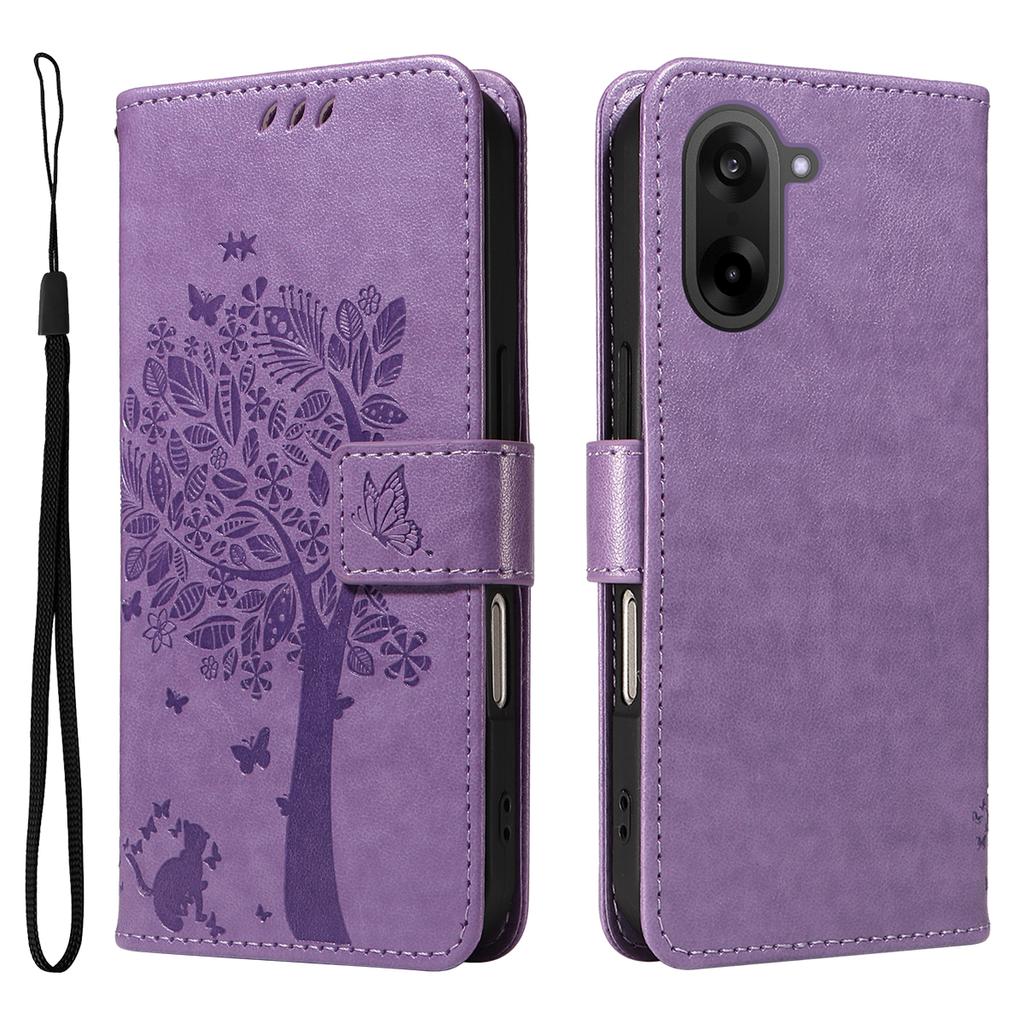 For OnePlus Nord CE5 5G/OnePlus Ace 5 Racing 5G Phone Case with Stand Cat Tree Pattern Leather Wallet Mobile Cover