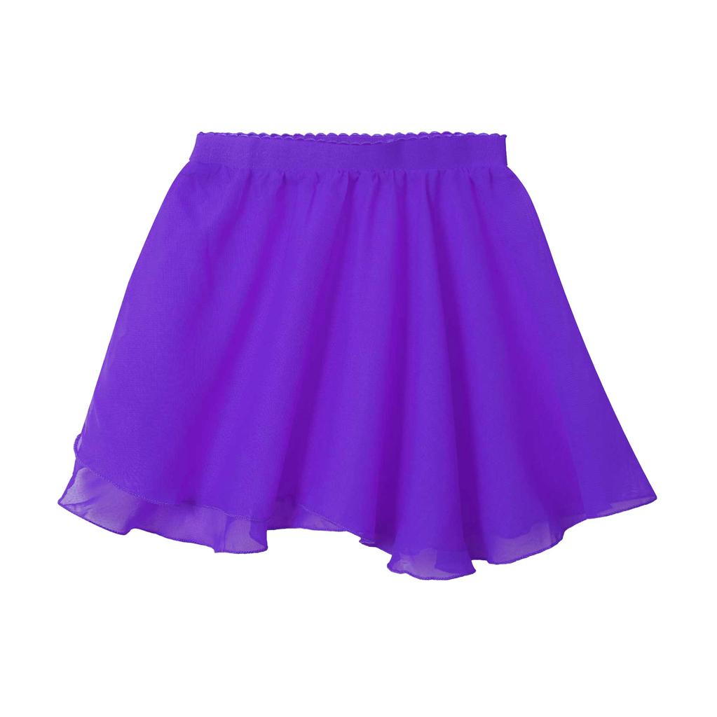 Kids Girls Ballet Dance Skirt Pure Color Elastic Waistband Chiffon Veil Skirt for Dance Wear