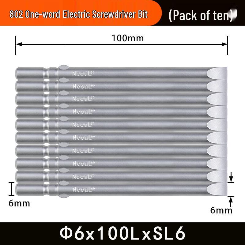 Nigao S2 6MM Round Shank Magnetized Slotted Electric Screwdriver Bit 802