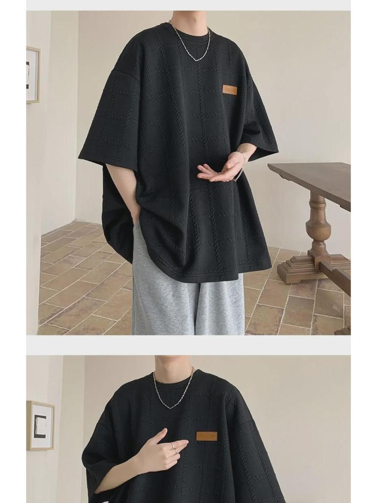 Футболка мужская с коротким рукавом из абрикосового фактурного переплетения - Niche Design, High Street Fashion