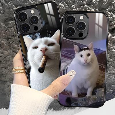 Смешные мемы с домашними кошками Чехол для телефона Для iPhone 16 15 14 13 12 11 Pro Xs Max Mini Plus Противоскользящий Ударопрочный Жесткий Funda