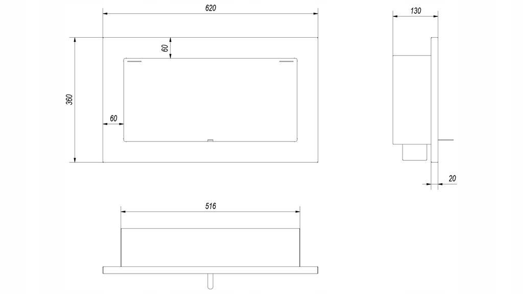 Биокамин GOLF 620x360 микс комплект
