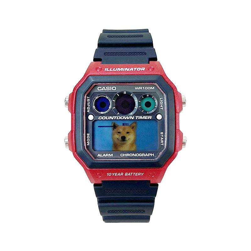 Casio Индивидуальные часы модифицированная серия мода спорт классика ретро красный маленький квадрат водонепроницаемые 100 метров Кварцевые такие же AE-1300WH-4A