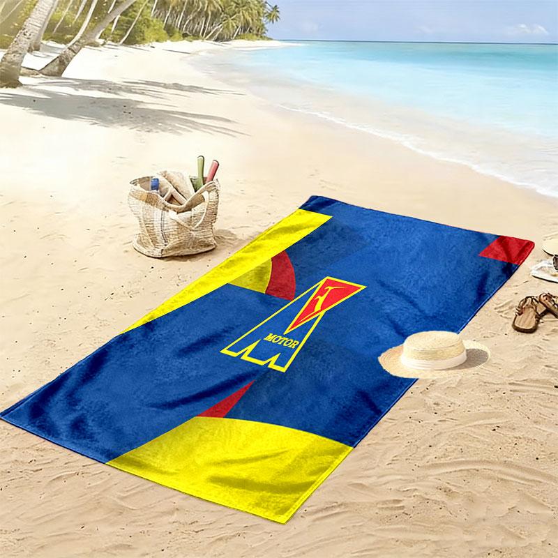 Motor Lublin Print Beach Towel, Large Soft Quick Dry Towel for Beach Camping Swimming