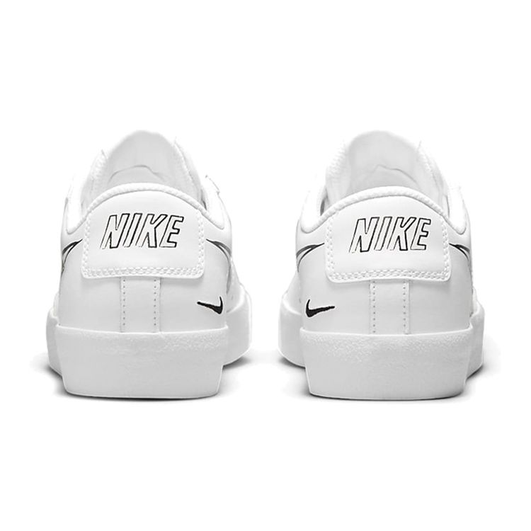 Nike Blazer Low 77 GS Sketch - белые черные детские кроссовки Pure-Platinum DM7819-100