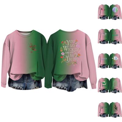 Женский повседневный пуловер с круглым вырезом и длинным рукавом с принтом ко Дню святого Валентина