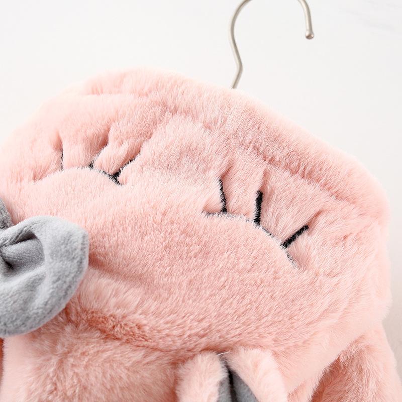 Зимнее женское детское мультяшное пальто с капюшоном женское младенческое меховое для малышей (Бесплатная сумка)