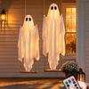 Waterproof Fabric Ghost for Yard Tree Large Hanging Swing Halloween Decoration with Remote Control And String Holiday Home Decor Children Light,