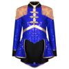 Girls Circus Drummer Costume Long Sleeve Sequined Bodysuit Fringe Epaulet Shoulder Mini Top Hat Accessory