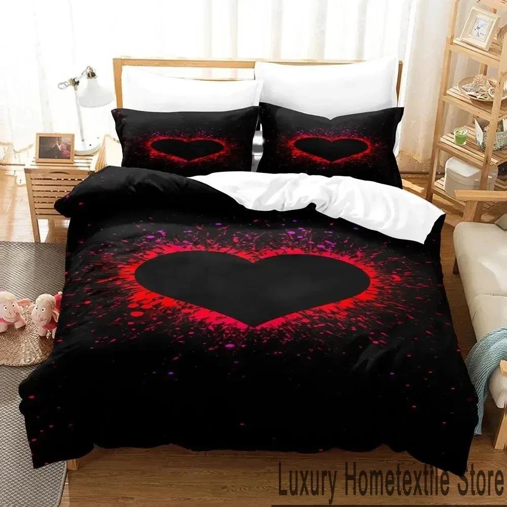 3D Print XOXO Devil Smiling Face Bedding Set Duvet Cover Bed Set Quilt Cover Pillowcase Comforter King Queen Size Boys Adult