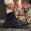 Мода 2024 года, новые осенне-зимние высокие мужские ботинки на толстой подошве, повседневные ковбойские сапоги для работы на открытом воздухе, модная мужская обувь на платформе в стиле ретро