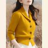 Spring Autumn Turndown Collar Women Knitt Cardigan Sweater Fashion Korean Version Female Knitwear Tops