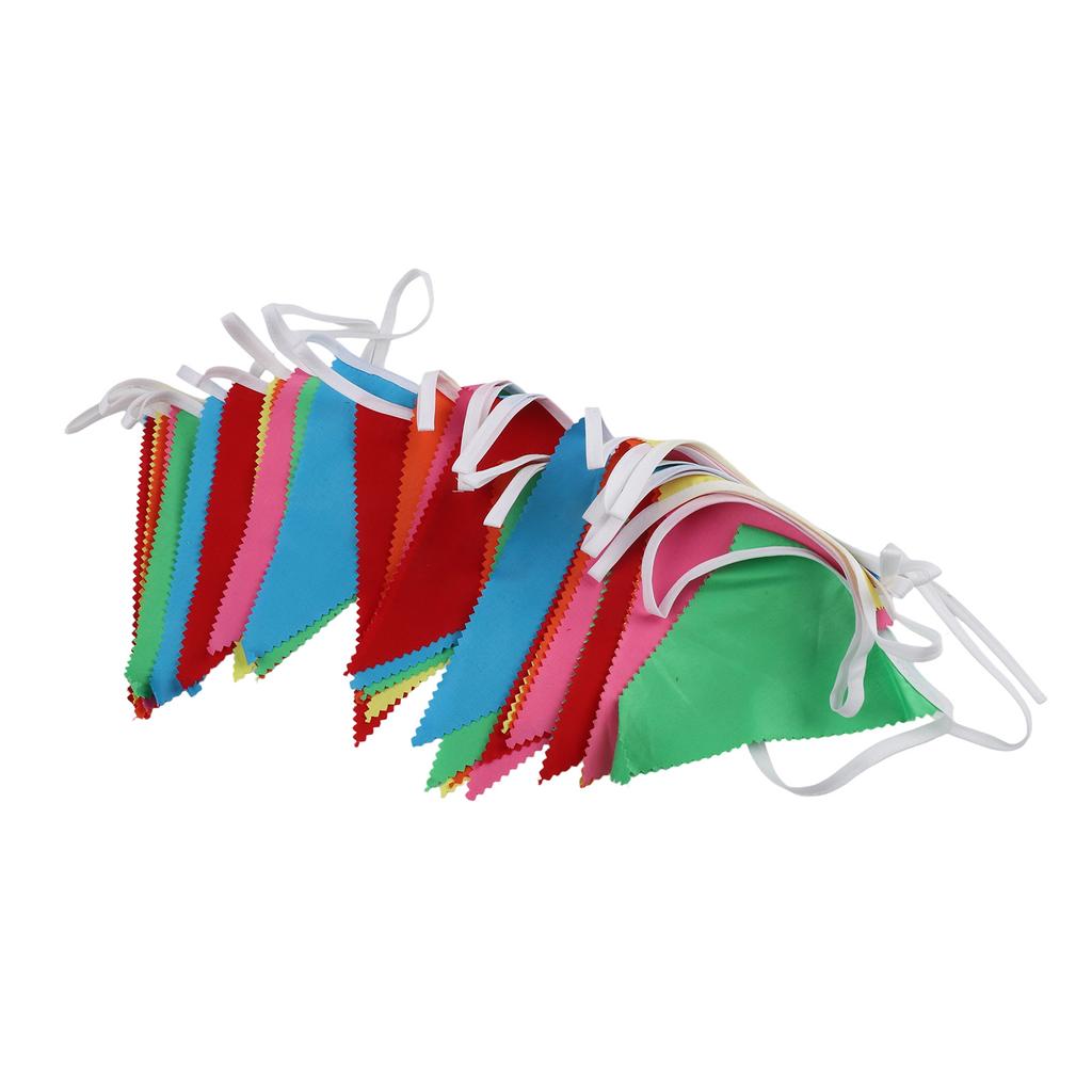 10m 36PCS Multicolor Bunting Banner Gradient Color Single Layer Cotton Pennant Children's Birthday Christmas Home Party Decor