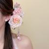 Pearl Flower Hairpin Colorful Ancient Style Hanfu Hair Accessories Side Clip Headpieces Chinese Style Hair Clip