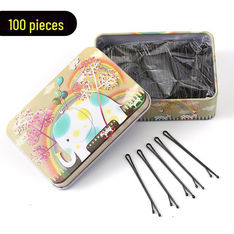 Одинарная черная шпилька-зажим для челок и высоких причесок