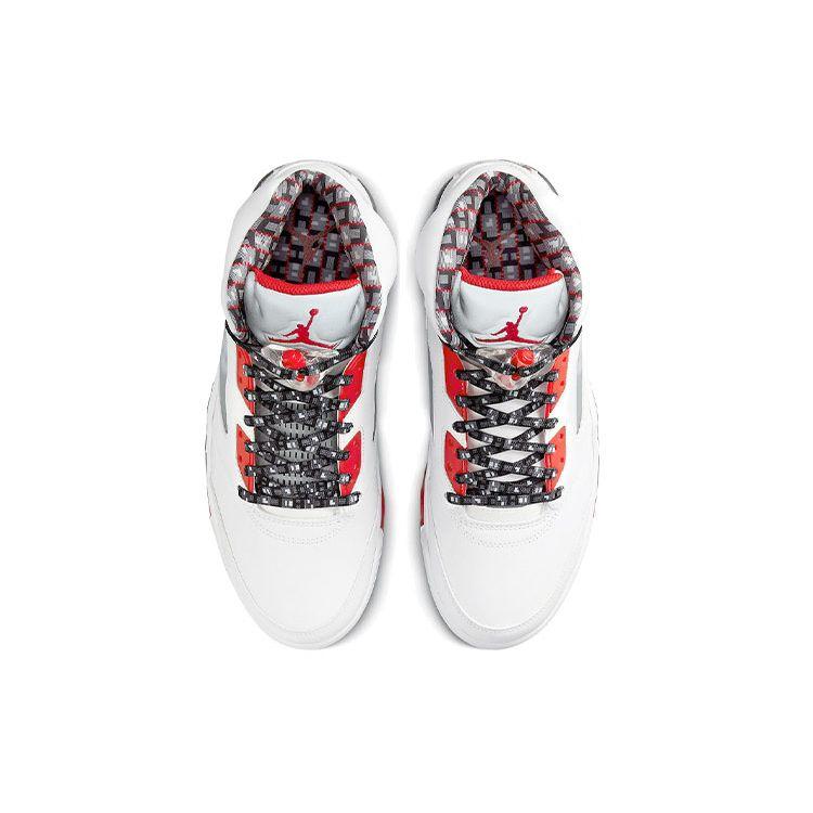 Air Jordan 5 Retro Quai 54 2021 Мужские кроссовки Белый Университет-Красный Черный DJ7903-106