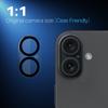 NORTHJO For iPhone 16/16 Plus Black Circles Camera Lens Protector Tempered Glass HD Clear 3D Full Coverage