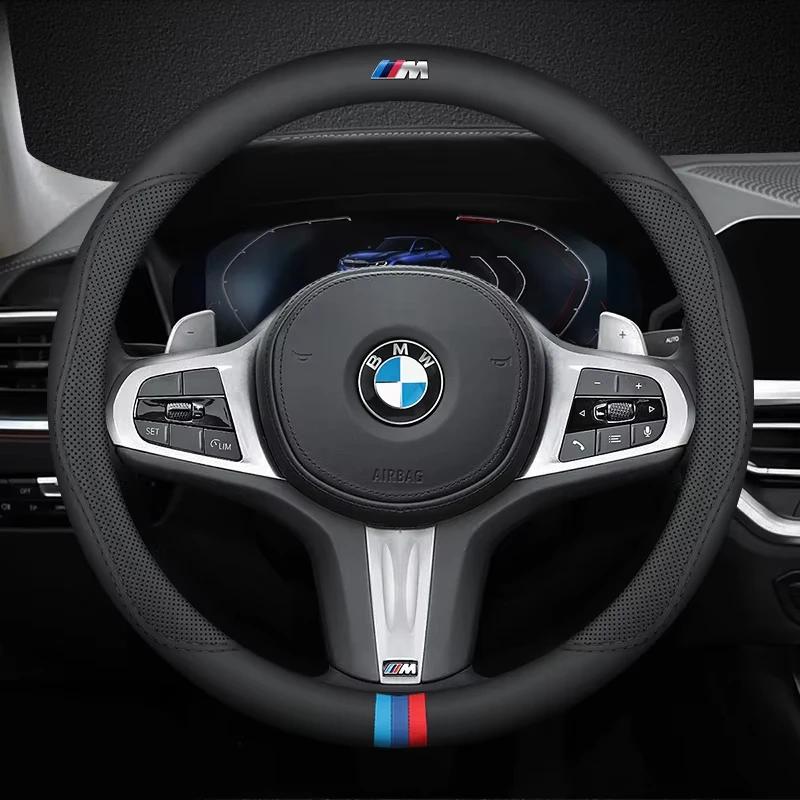 Для BMW M Автомобильная оплетка руля G20 F11 E87 F30 F10 x3 G01 x5 F40 F16 M3 X1 X7 1 3 5 7 Серии Кожаные Нескользящие Аксессуары