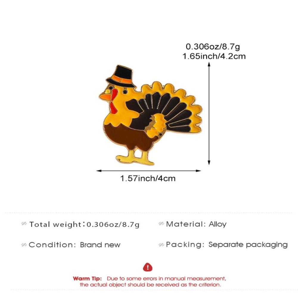Vintage Creative Dripping Oil Big Rooster Turkey Corsage Brooches for Women Cute Personality Memorial Pins Festival Jewelry Gift