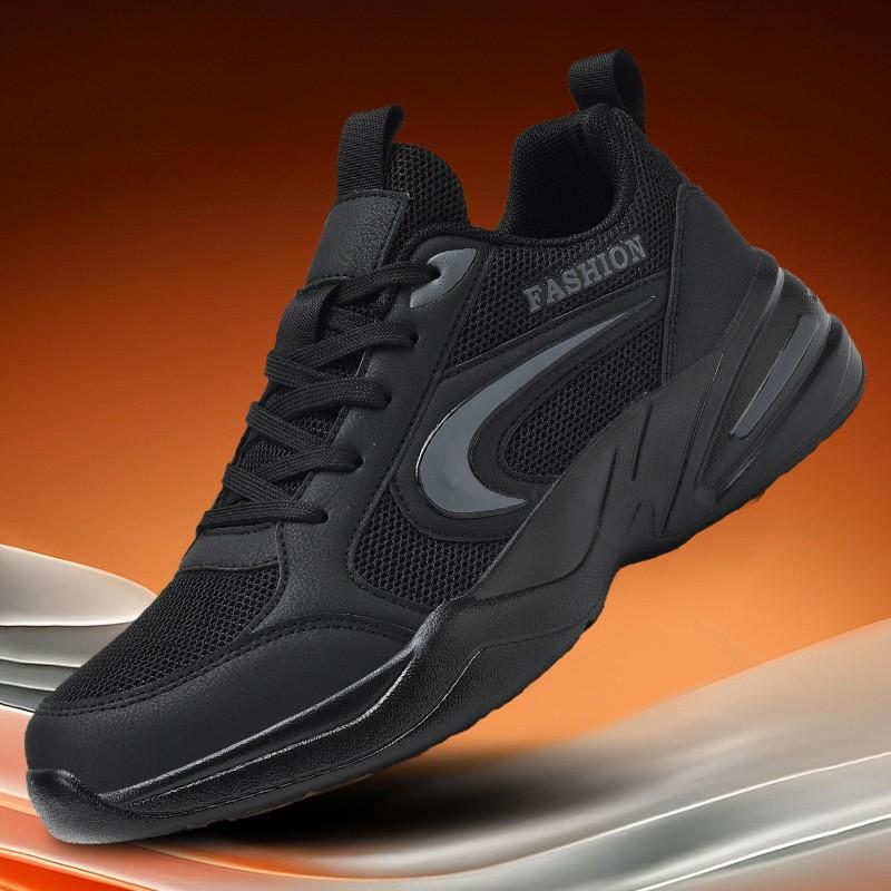 Youth style shoes Breathable Mesh Dad Sneakers Boys Low-Top Casual Running Shoes Black White Gray
