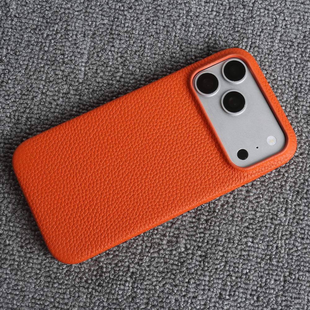 Роскошный чехол из натуральной коровьей кожи для iPhone 17 Pro Max 16 15 14 13 12 Натуральная коровья кожа Личи Кожа Ударопрочный чехол для телефона Fundas