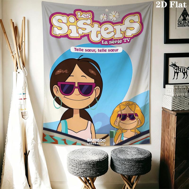 Les Sisters Wall Tapestry Aesthetic Wall Hanging Printed Fabric Blanket Decorative Tapestries for Bedroom Living Room Home Decor