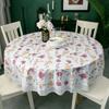 Pastoral Style Waterproof Tablecloth Printed Design Round Table Cover PVC Tablecloth Dining Room
