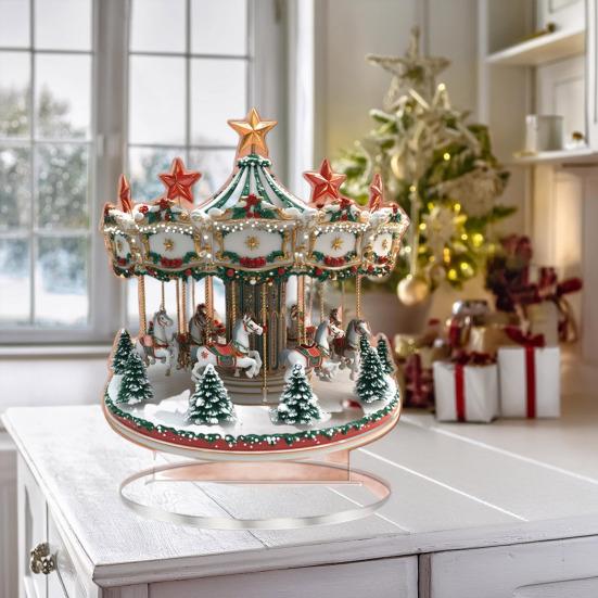 Рождественское украшение Водонепроницаемый акриловый 2D плоский Карусель Рождественское тематическое украшение Большой размер Настольное украшение для дома