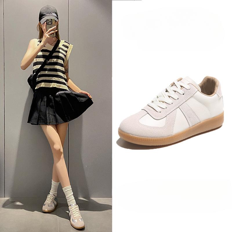 Couple's German Training White Shoes New Niche Ins Trendy Flat Casual Shoes Retro Easy Matching Board Shoes Women's Shoes