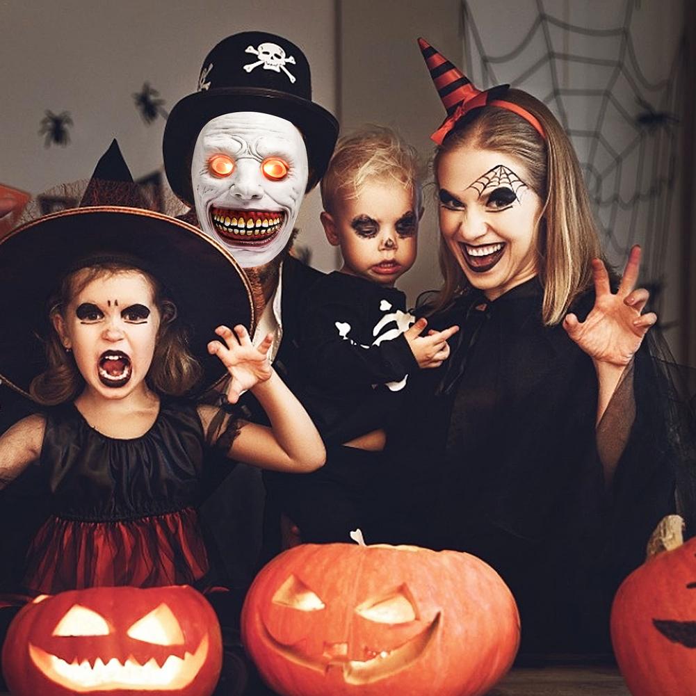 Creepy Halloween Mask Smiling Demons The Evil Cosplay Props Horror Holiday Party Decoration 2025 Festival Gift Glowing Masque