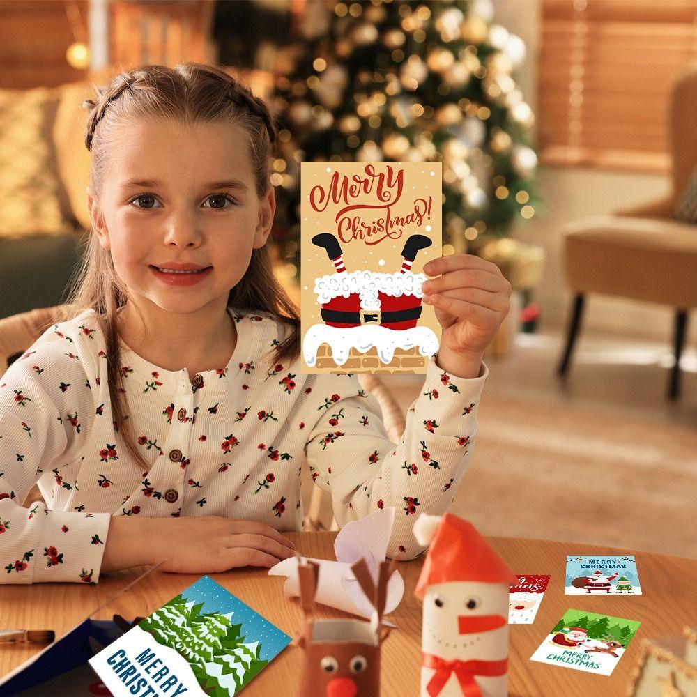 12pcs/set with Envelopes Party Invitation Cards Santa Claus Christmas Note Card Friend Gift