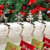 Christmas Stocking Holder Mantel Hook Golden Silver Color Elk Snowman Snowflake Tree Holiday Decoration Xmas Gift Bag Sock Metal Fireplace Hanger