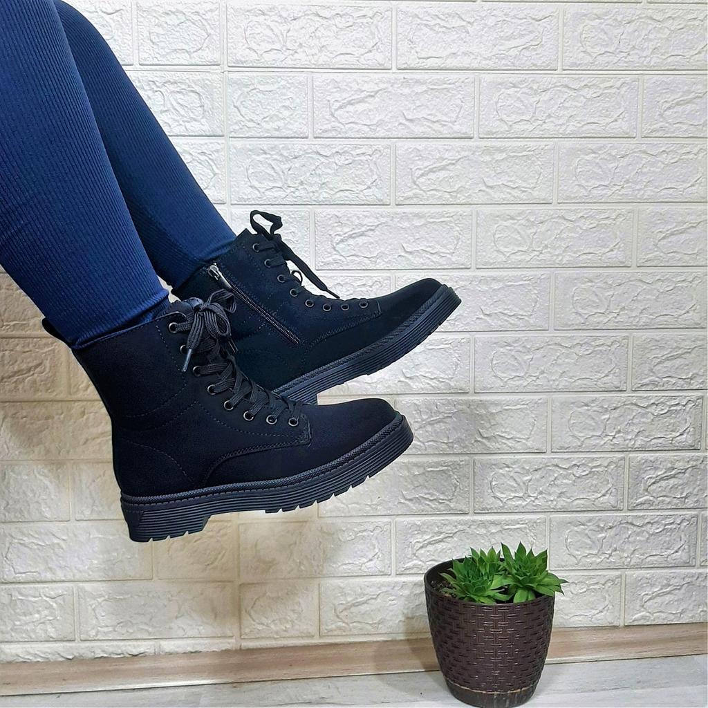 Polact 23001 Изумрудно-черные женские нескользящие кружевные ботинки на молнии