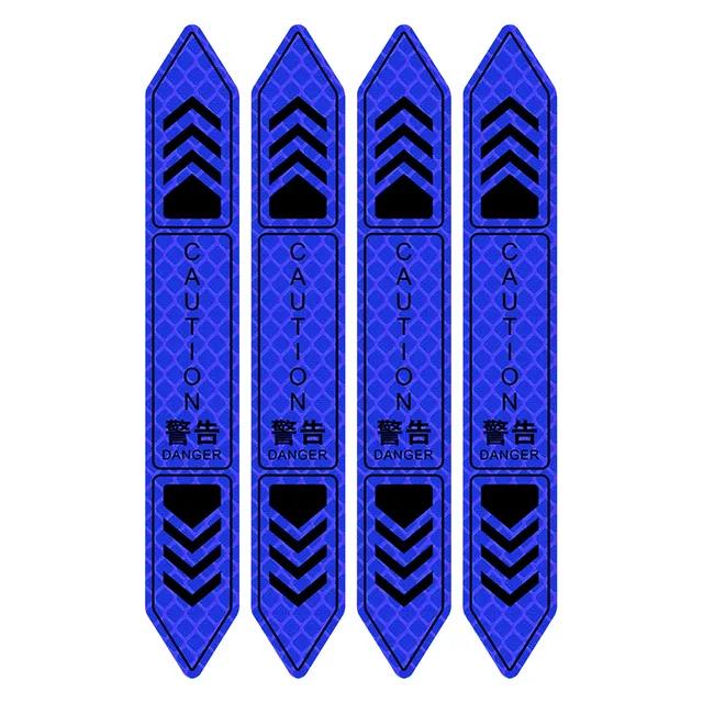 4PCS Reflective Car Door Sticker Safety Opening Warning Reflector Tape Decal Car Accessories Exterior Interior Reflector Sticker