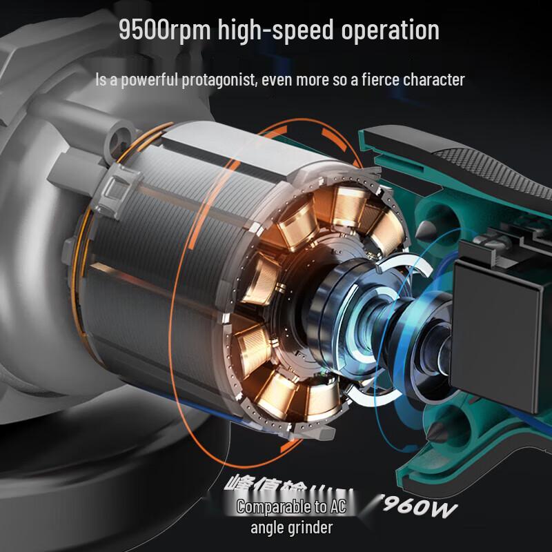 Deyi 40V Cordless Brushless Angle Grinder CN plug (adapter included)