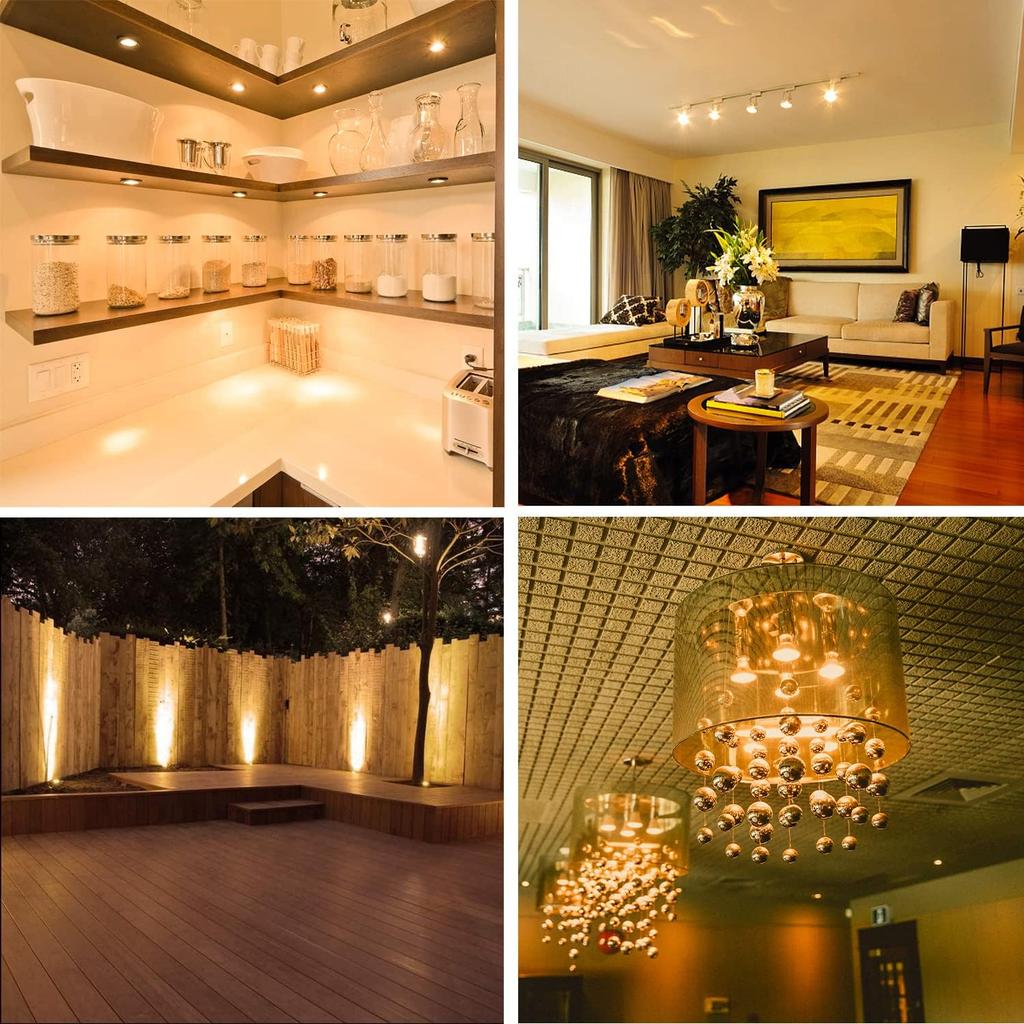 MR16 Halogen Bulb 20W Dimmable 12V GU5.3 Bi Pin Base Spotlight with Long Lifespan, 2700K Warm White MR16 Bulbs with Clear Glass Cover for Landscape,