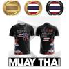 Muay Thai T-Shirt Kick Boxing 3D Print Tattoo Protect Immortal Quick Dry Men Women Unisex Short Sleeve Round Neck MMA Mix Martial Art Polyester