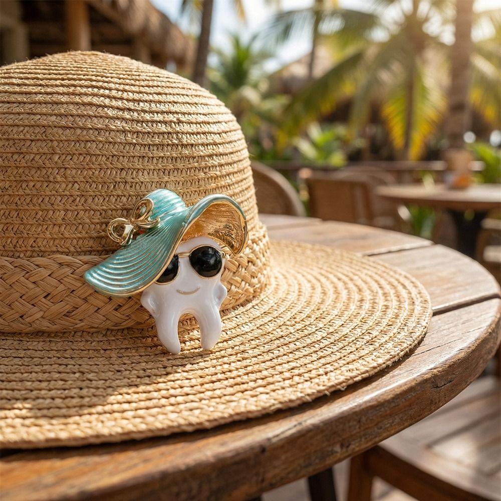 Cartoon Cool Tooth Brooch Zinc Zinc Zinc Alloy Hat Teeth Brooch Fashion Clothing Corsage  Banquet Party
